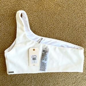 Billabong Waffle One Shoulder Top. White.